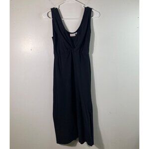 Womens Aimee Nursing Gowns V Neck Sleeveless Dress Black Knit M Cotton Lycra Str